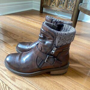 Lauren Taylor - Cuffed Zip up Ankle Boots with Buckle